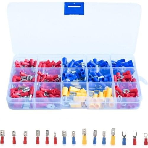 280pcs Cold Pressed Terminal Combination Box Male Female Insulated Terminals Crimp Spade Wire Connector 22-16AWG