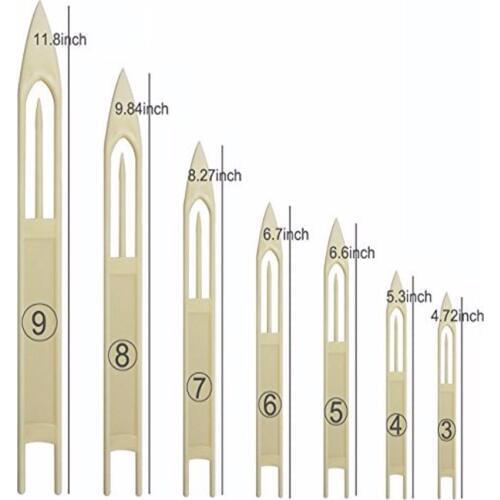 7Pcs/Set Fishing Line Equipment Repair Shuttles Netting Needle White Plastic Fishing Accessory Size 3-9