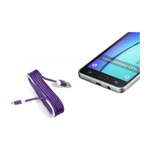 Android Mesh Shaped Colorful Steel Charger Data Cable-Purple