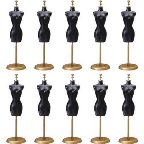 Besegad 10pcs Doll Dress Clothes Demountable Display Support Holder Model Stand Prentend Play Accessories for Barbie Doll Toy