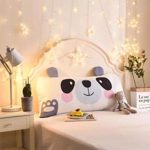 Cute Cartoon Animal Large Pillow Cotton Linen Backrest Cushion For Sofa Cushions For Bed Rest Pillow Back Support Large Size