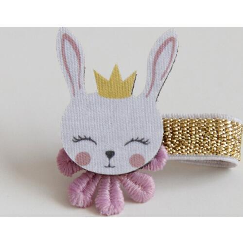 Boutique 12pcs Fashion Cute Felt Rabbit Hairpins Solid Kawaii Glitter Bunny Animal Hair Clips Princess Headwear Accessories