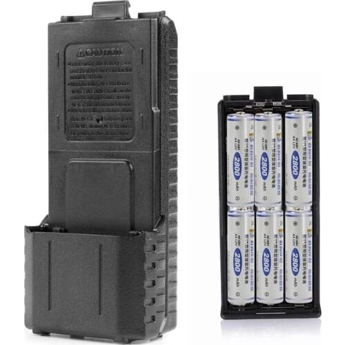 6xAA Battery Case Shell Box For Two Way Radio Baofeng UV-5R UV-5RE Plus Black Whosale&Dropship
