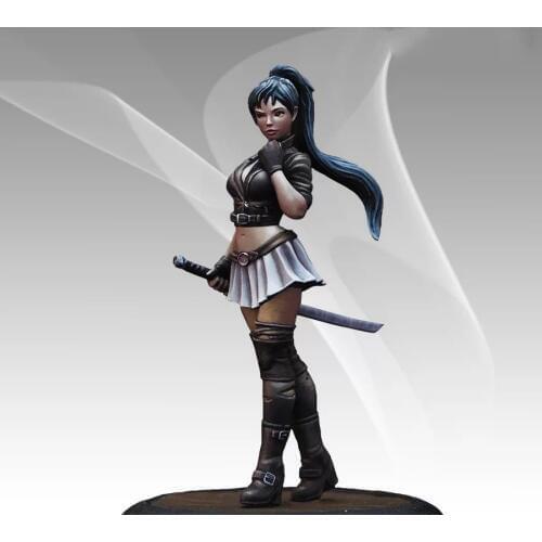 36MM Skirt Horse tail Long Female Warrior Miniatures Resin Model Kit figure Free Shipping
