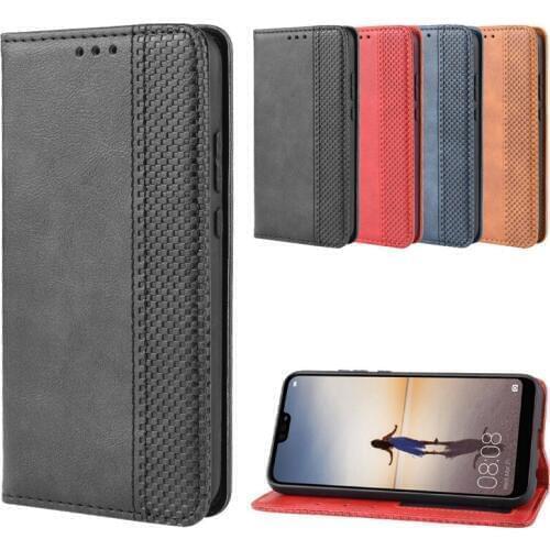 For Huawei NOVA 3E Wallet Flip Style Vintage Leather Phone Cover For Huawei Nova 3e ANE-LX1 ANE-LX2 with Photo frame