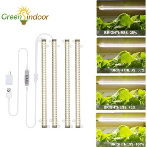 Greensindoor Phytolamp For Indoor Plants Warm White Led Grow Light Full Spectrum Strip Timer Dimming Phyto Lamps Hydroponics Kit