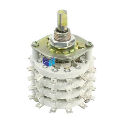 KCZ8X5 6mm Dia Shaft 8P5T 8 Pole 40 Position Band Channel Selector Rotary Switch