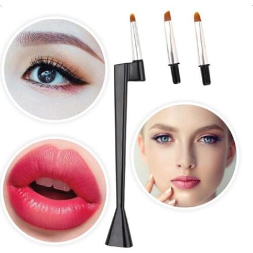 3 in 1 Eye Makeup Brushes for Eyebrow Liner Shadow Shading Blending Face Highlighter Concealer Cosmetics Lip Brush Tool