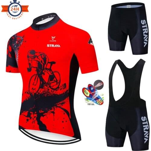 Pro Cycling Jersey Set Summer STRAVA Cycling Wear Mountain Bike Clothes Bicycle Clothing MTB Bike Cycling Clothing Cycling Suit