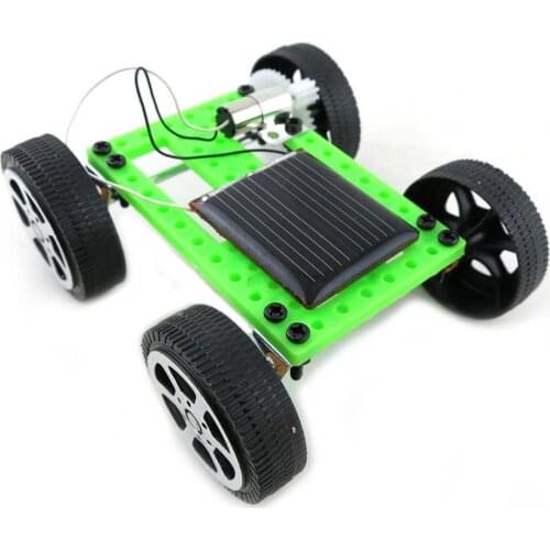 Creative 1 Set Toy Car Kit Mini Solar Powered Plastic Electronic Components Assembled Vehicle Toy Kit for Children