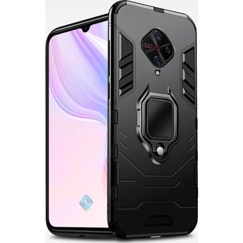 Metal Ring Phone Cases For Vivo X21 X21ud X27 X20 X9 X9s Plus X21s X21i Luxury Armor Shockproof Rugged Holder Ring Case Cover