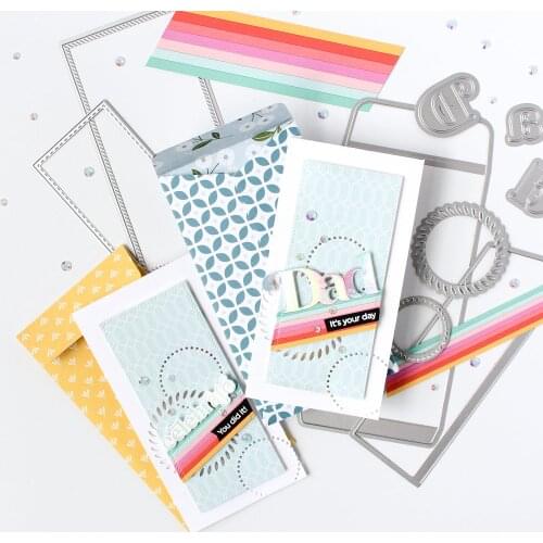 Mmao Crafts Metal Steel Cutting Dies New Dotted rectangular frame Stencil For DIY Scrapbooking Paper/photo Cards Embossing Dies