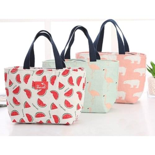 Funny Cartoon Kids Bento Cooler Bags Lunch Bag For Women Flamingo Thermal Breakfast Food Box Portable Picnic Travel