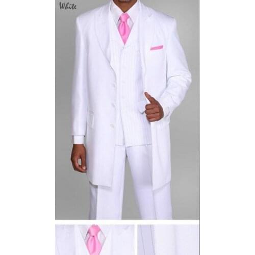 TPSAADE Mens Suits & Blazers Mens Unique Designed Zoot Suit 3 Pieces With Matching Vest Style Custom Made