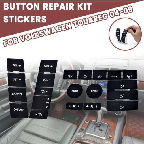 Car Repair Stickers Air Condition Climate Control Steering Wheel Switch Button Decal For VW For Volkswagen Touareg 2004-2009