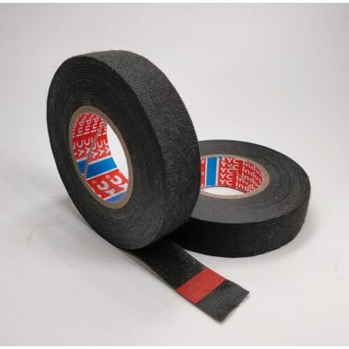 25M New Tesa Type Coroplast Adhesive Cloth Tape For Cable Harness Wiring Loom Width 15MM/19MM/ Length 25M