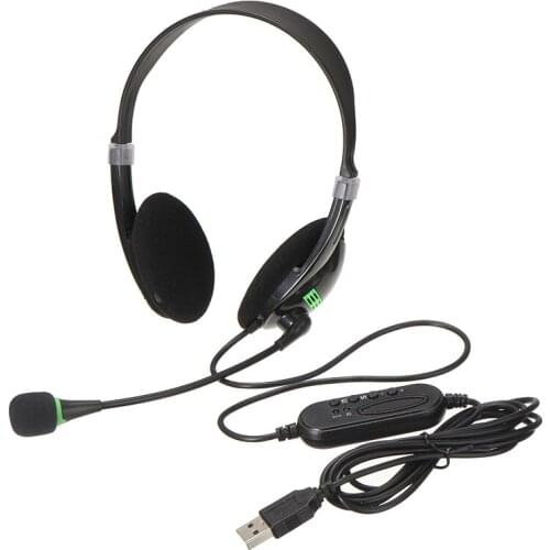 New Arrival USB Headphones with Microphone Over-the-head Design Stereo Headset Black Noise Cancelling Headset For Skype Laptop