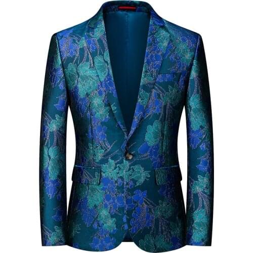 New style Fashion Print Design Oversize Male Singer Ball Jacket Personality Stage Business Casual Ggreen Small Suit S-6XL