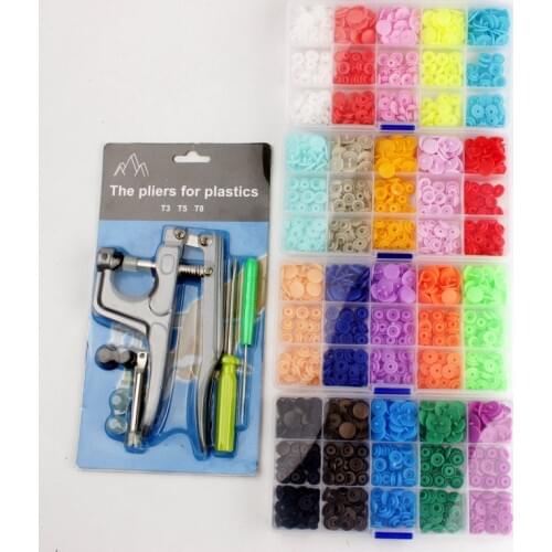 Wholesale price new T5 RESIN snap buttons 20 colors baby clothes buttons one box of five colors with tool