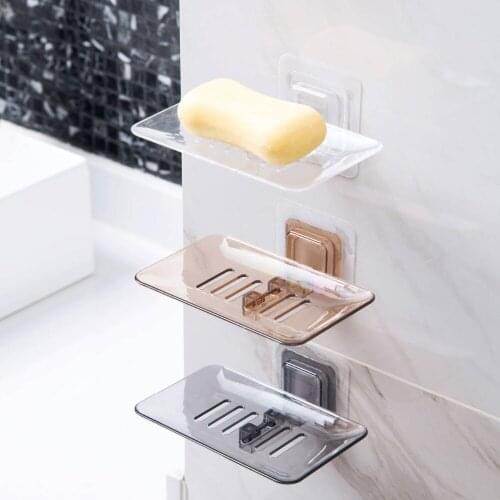 Soap Dishes Drain Sponge Holder Bathroom Organizer Wall Mounted Storage Rack Soap Box Kitchen Hanging Shelf