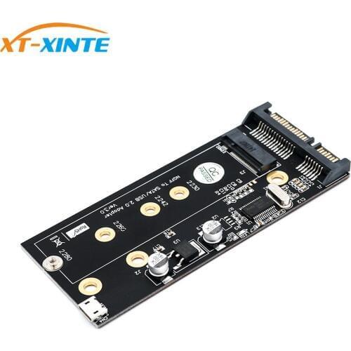 M.2 SSD Key B SSD to 2.5" SATA3 Adapter Converter Card with 3.5 HDD Bracket Riser Card for NGFF 2230 2242 2260 2280
