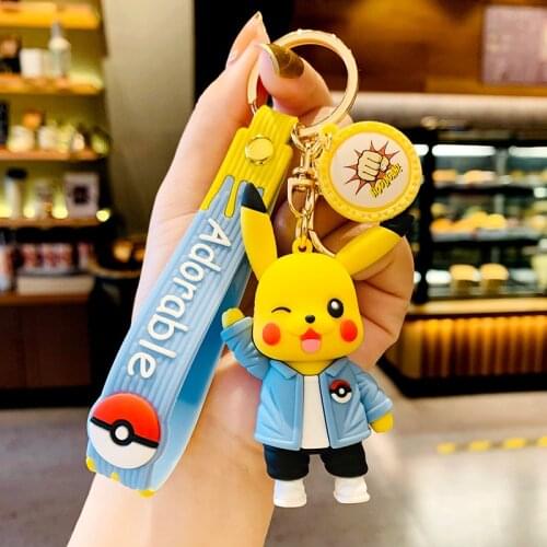 Takara Tomy Pokemon Genuine New Anime Keychain Cartoon Pikachu Movable Doll Pendant Accessories Childrens Toys Birthday Gifts