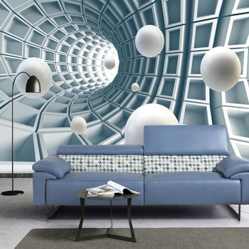 Custom 3D Wallpaper Modern Abstract Tunnel Space Ball Photo Wall Murals Living Room Study Backdrop Wall Home Decor Art Wallpaper