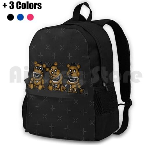 Five Nights At 4-Mini-Pixel Art Outdoor Hiking Backpack Riding Climbing Sports Bag Five Nights At Fnaf 1 2 3 4 Pixel Art Pixel