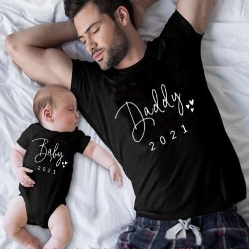 Family look Father and Son Best Friends for Life Cotton Dad T-shirt Kids man power fist baby clothes Matching Family Outfits