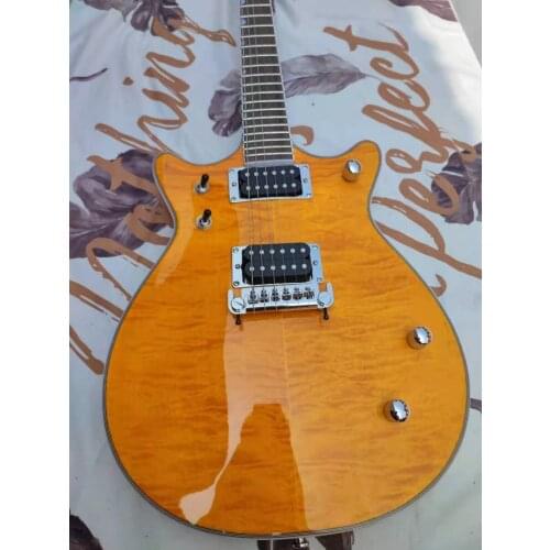 Flame Maple six string electric guitar, our shop can customize any style of electric guitar and electric bass