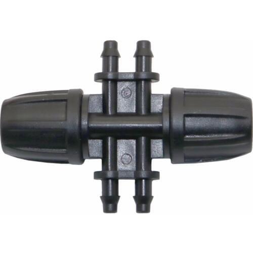 6 pcs Garden Drip irrigation Hose connector 8 / 11mm to 4 / 7mm 4 way Hose splitters