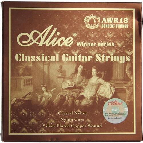 Alice 5 sets AWR18 Classical Guitar Strings Crystal Nylon Nylon Core Silver Plated Copper Wound Guitar Accessories part Guitarra