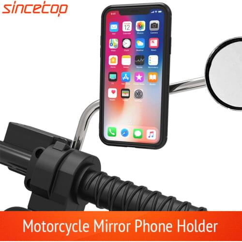 Universal Motorcycle Rearview Mirror Cell Phone Holder Stand Support Handle Bike Moto Electric vehicles Quick Mount Holder