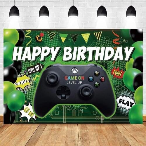 Yeele Balloon Gamepad Game On Level Up Play Baby Shower Boy Birthday Party Backdrop Photography Background Photophone Photocall