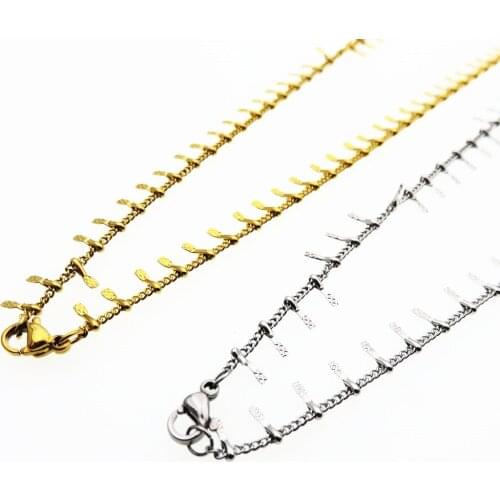 Gold-color Chain For Women 316L Stainless Steel Special Print Necklace, Fashion Jewelry Findings