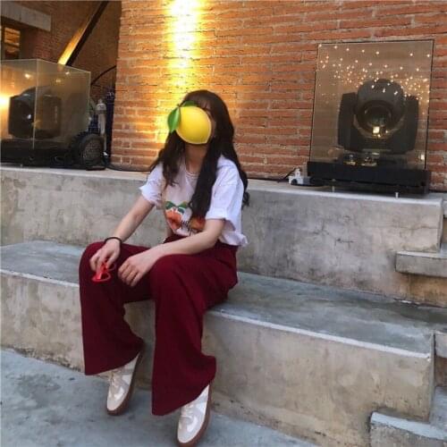 HOUZHOU Korean Style Red Joggers Sweatpants Women Harajuku Black Wide Leg Trousers For Female Loose Jogging Sports Pants Baggy