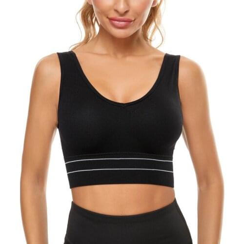 Ladies' Shockproof Width Strap Seamless Sports Bra Breathable Push Up Breast Support Padded Anti-Exposure Fitness Full Cup Bra