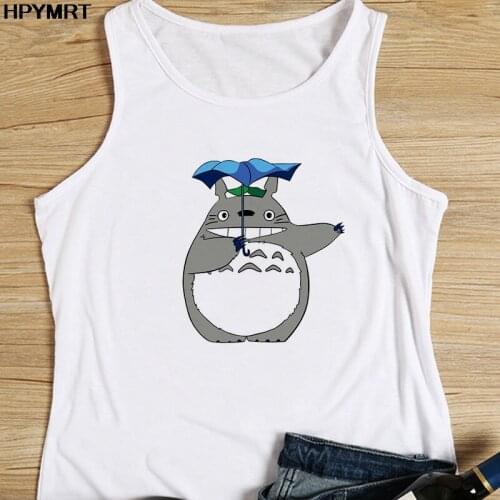 Summer Totoro Kawaii Anime Women Vest Tank Tops Harajuku Tshirt Sleeveless Camisole Female Cute Graphic Tee Streetwear Clothes
