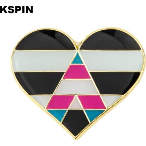 Transgender Ally heart shaped Badge Symbol Pin Metal Badges Decorative Brooch Pins for Clothes Brooch Jewelry XY0761