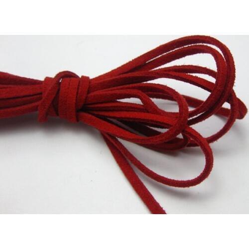 100 Yards Red Faux Suede Flat Leather Cord Lace String 3mm