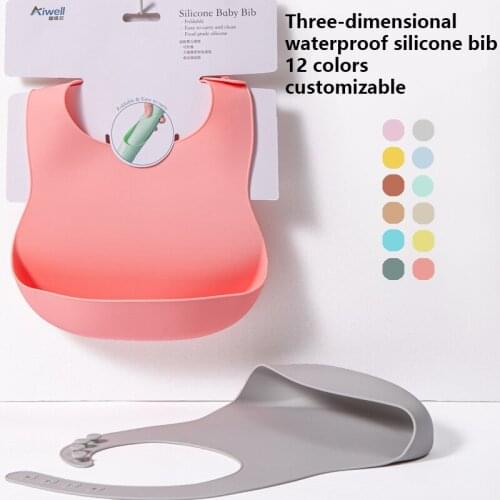 2 Pcs Kids Fashionable Silicon Baby Bib Waterproof Infant Bibs Newborn Feeding Cloth Toddle Boys Girls Adjustable Styles of Bibs