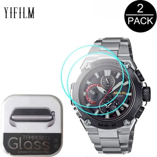 2PCS 0.3mm 2.5D Tempered Glass Screen Protector For Casio MRG-B1000D-1ADR SamrtWatch Screen Guard Protective Film B1000D 1ADR