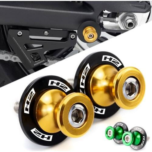 2 Pcs With logo " ZH2 " For KAWASAKI ZH2 Z H2 Zh2 2019-2020 2021 motorcycle accessories M8 Swingarm Spool Slider Stand Screws
