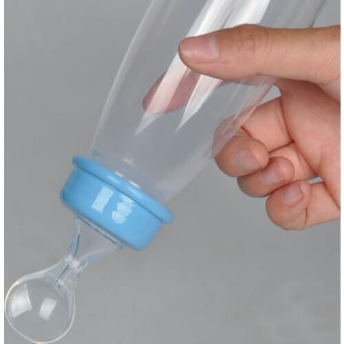 240ML Baby Bottle Safe Feeding Cap Silicone Extrusion Baby Feeding Spoon Feeding Anti-Fragmentation Bottle Rice Paste Baby Care