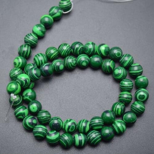 4mm~12mm Synthetic Malachite Stone Round Loose Beads