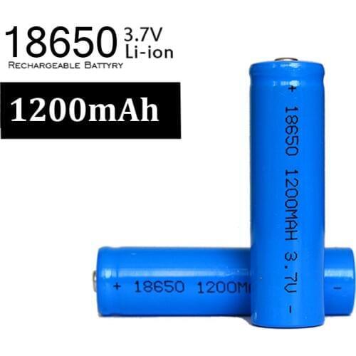 4pcs Batteries LED 18650 1200mah Li-Ion Battery 3.7v Lithium Rechargeable Battery Blue High Capacity For Flashlight