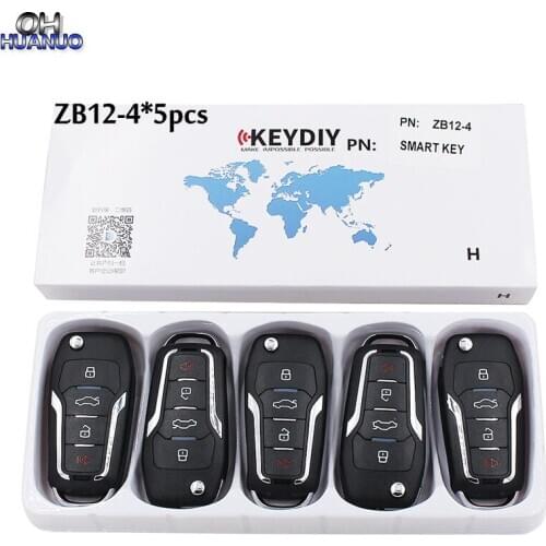 5pcs/lot KEYDIY Universal Smart Key ZB12-4 for KD-X2 Car Key Remote Replacement Fit More than 2000 Models
