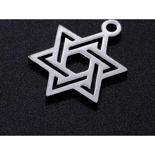 5pcs/lot The Star of David Stainless Steel DIY Charms Wholesale Jewelry Finding Supplies OEM Charm Accepted Factory Sale