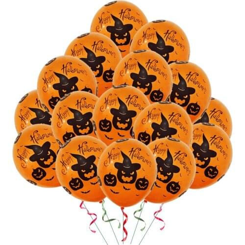 50Pcs 12inch Halloween Balloon Decoration Gram Latex Printing Halloween Balloon Party Decoration Foil Balloons Birthday