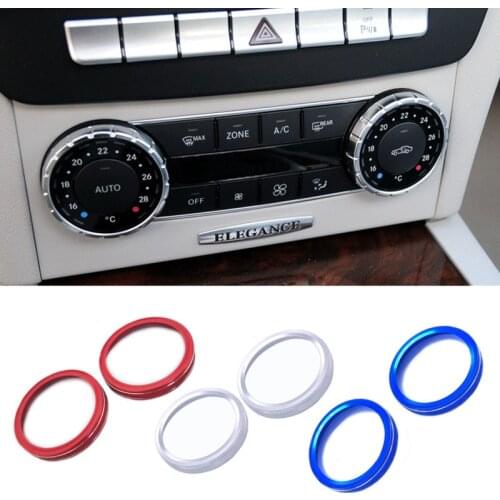 Car Air Conditioning Rotary Knob Button Cover Ring Sticker Trim Fit For Mercedes Benz C class W204 2008-2014 Car Styling